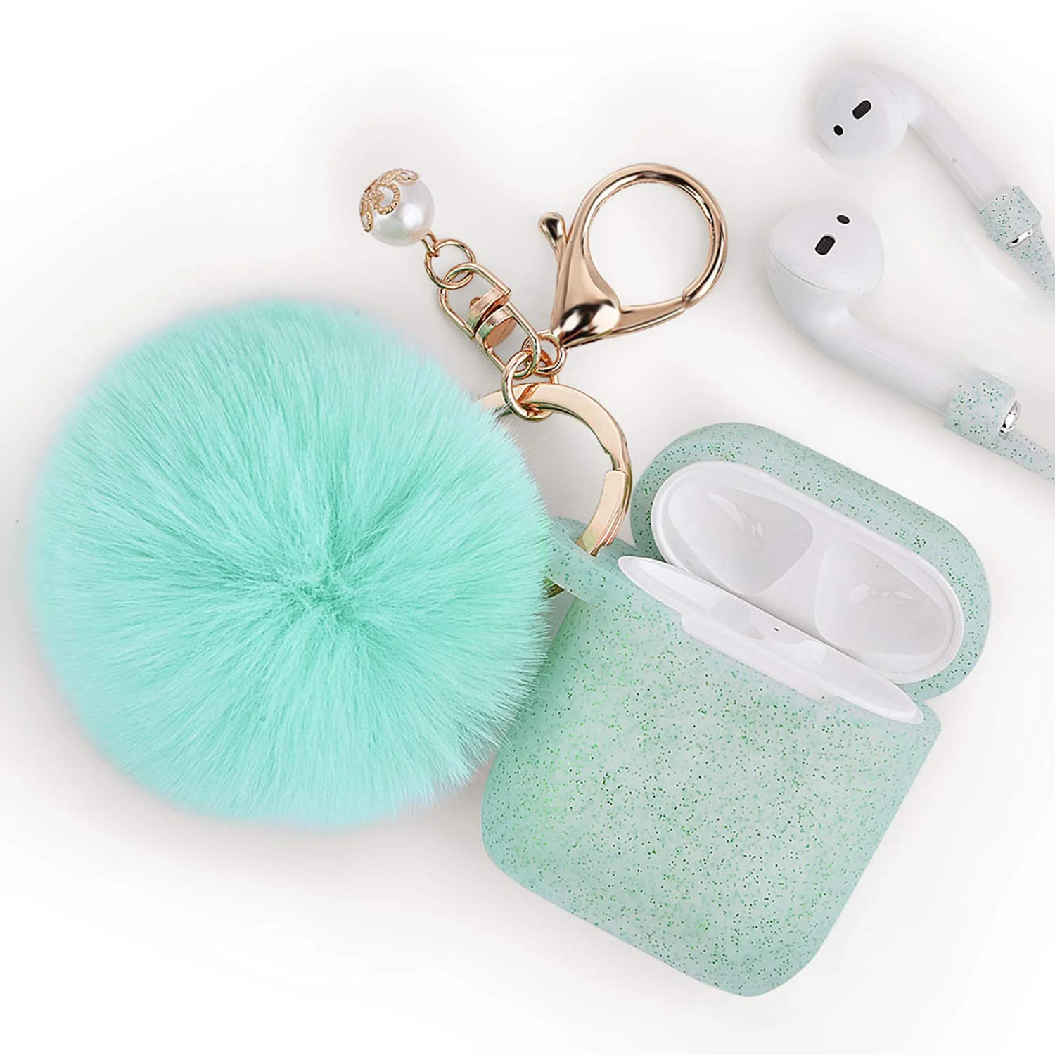 Fashion Case Protector With Decorative Pom Pom Fur Ball Compatible For Use With Apple AirPodsĀ® - Image 12