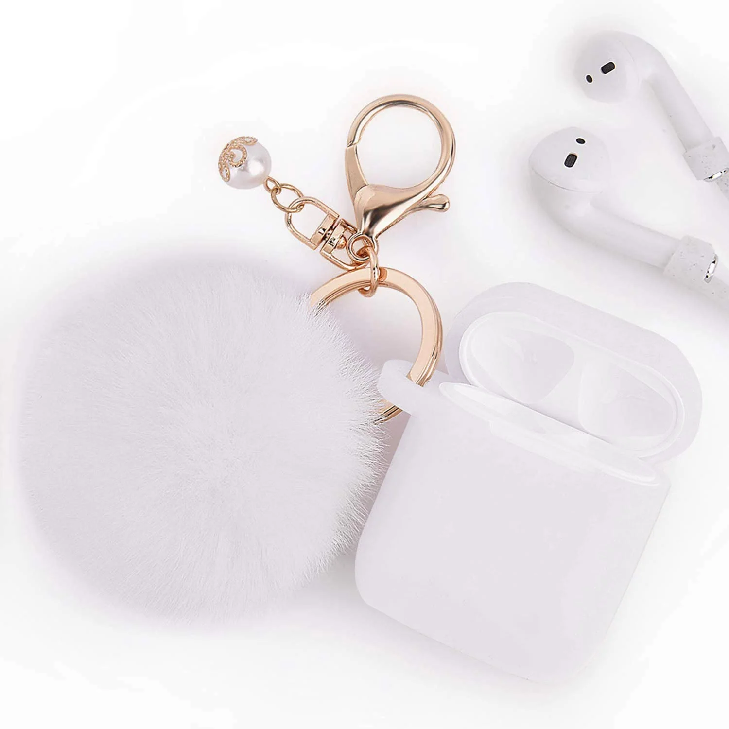 Fashion Case Protector With Decorative Pom Pom Fur Ball Compatible For Use With Apple AirPodsĀ® - Image 18
