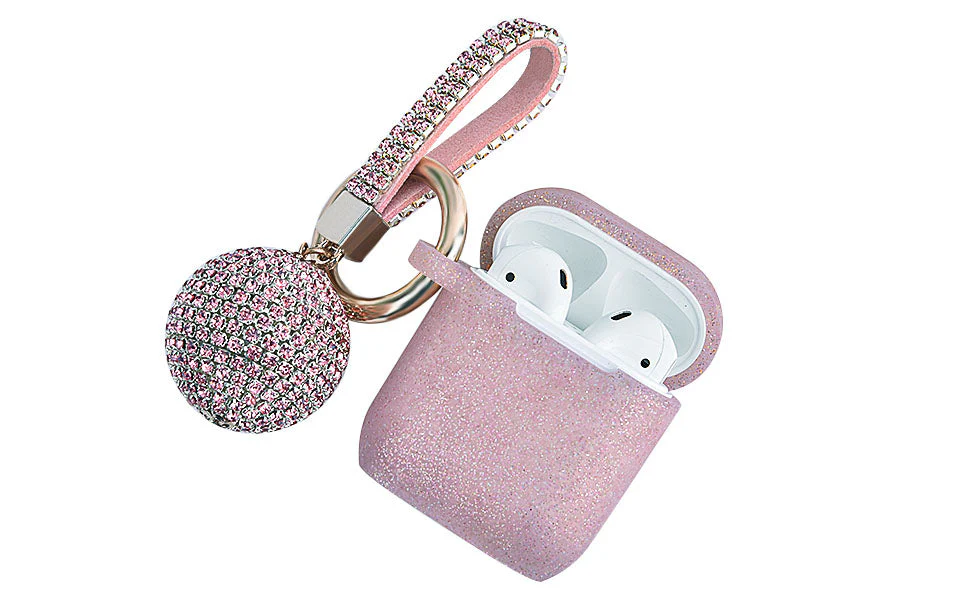 Fashion Case Protector With Decorative Bling Strap and Ball Compatible For Use With Apple AirPodsĀ® - Image 11