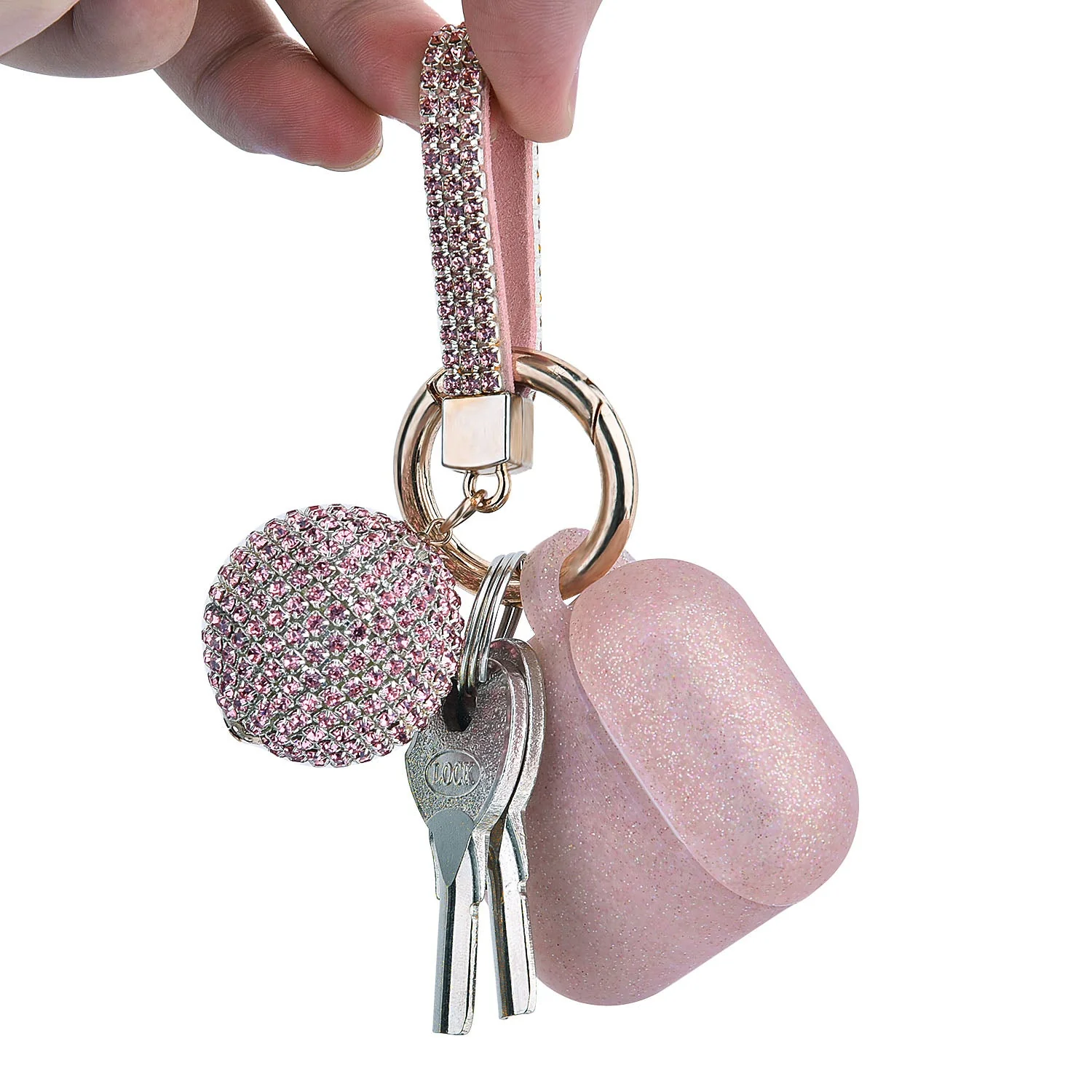 Fashion Case Protector With Decorative Bling Strap and Ball Compatible For Use With Apple AirPodsĀ® - Image 13