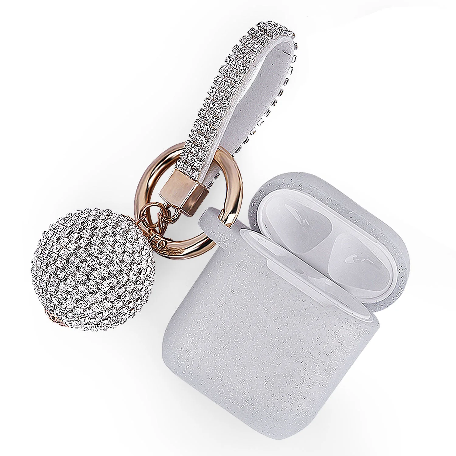 Fashion Case Protector With Decorative Bling Strap and Ball Compatible For Use With Apple AirPodsĀ® - Image 17