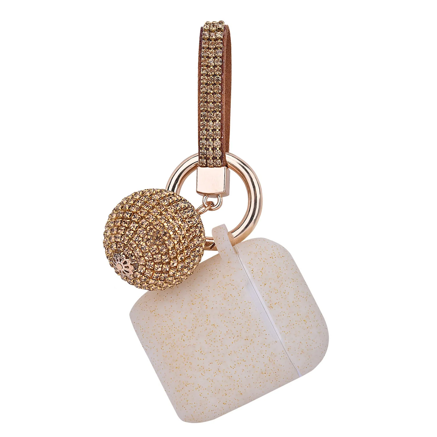 Fashion Case Protector With Decorative Bling Strap and Ball Compatible For Use With Apple AirPodsĀ® - Image 6