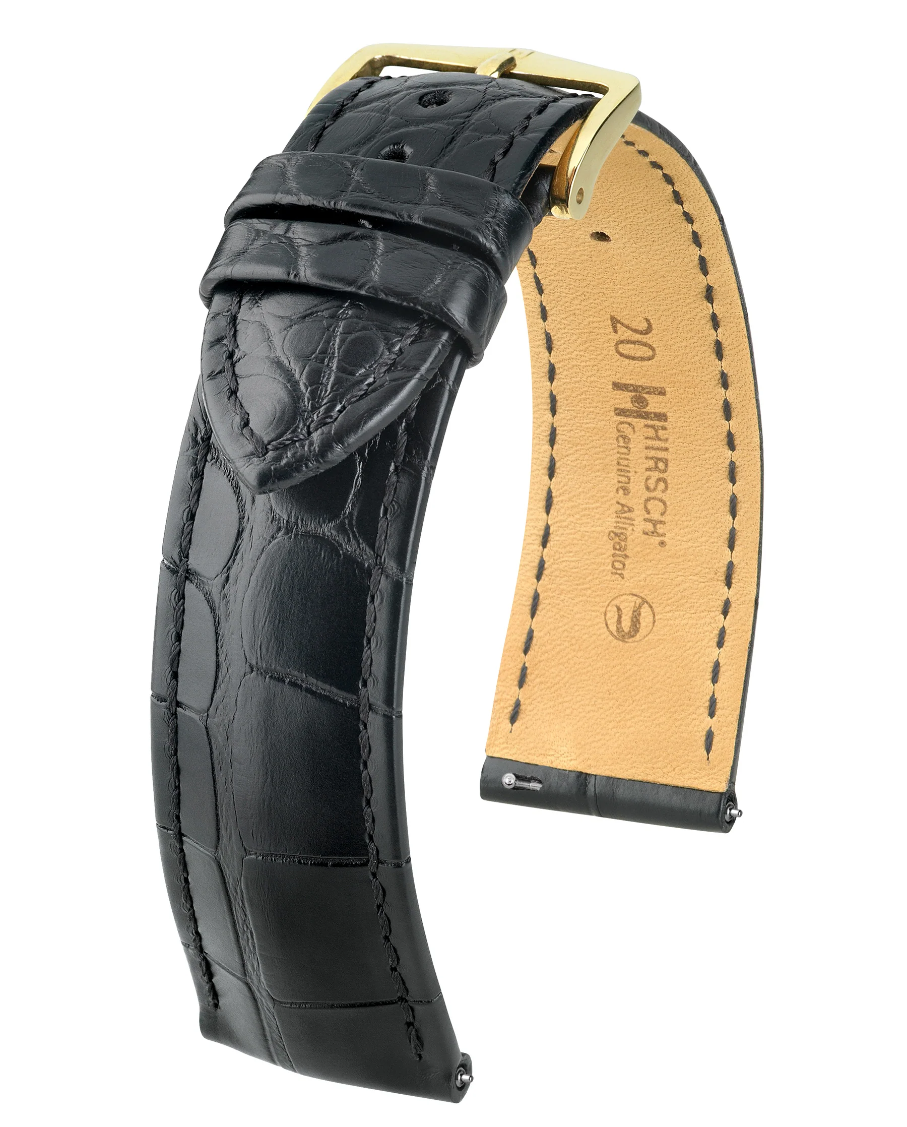 Ladies HIRSCH GENUINE ALLIGATOR Matte Watch Strap 1020 07 - Image 3