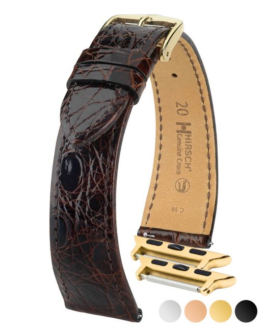 Ladies HIRSCH GENUINE CROCO Shiny Watch Strap 1890 08 - Image 4
