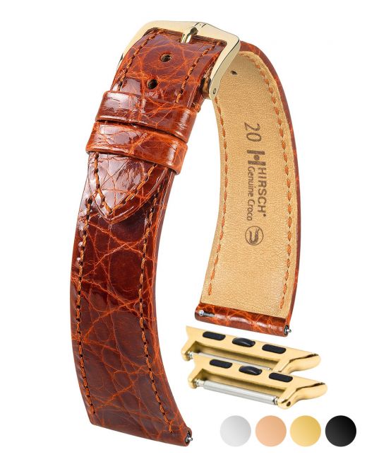Ladies HIRSCH GENUINE CROCO Shiny Watch Strap 1890 08 - Image 5