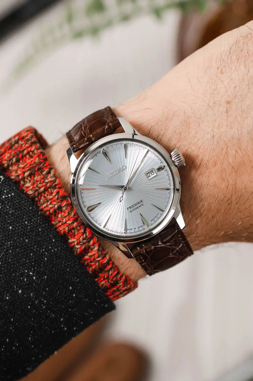 Men's HIRSCH CROCOGRAIN Crocodile Embossed Shiny Calfskin Watch Strap 1232 28 - Image 14