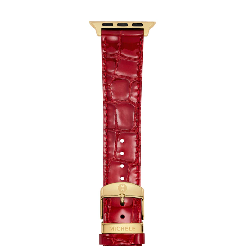 Michele 38/40/41/42mm and 42/44/45/46/49mm White Leather Band for Apple Watch® - Image 10