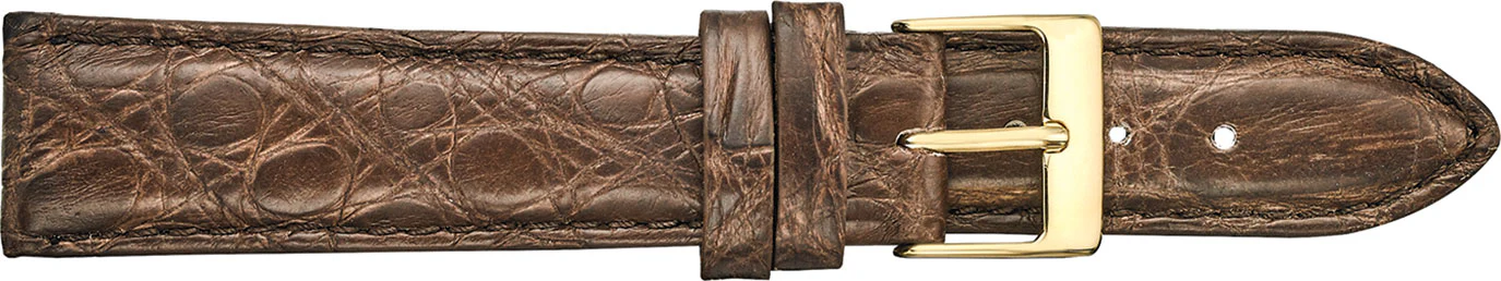 Genuine Matte Crocodile, Padded and Stitched Watch Strap 164