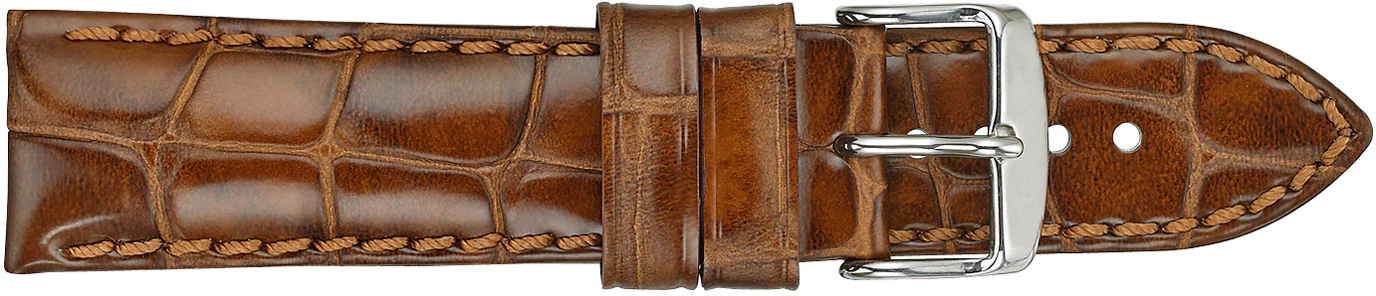 Louisiana Alligator Embossed Leather Watch Strap 424