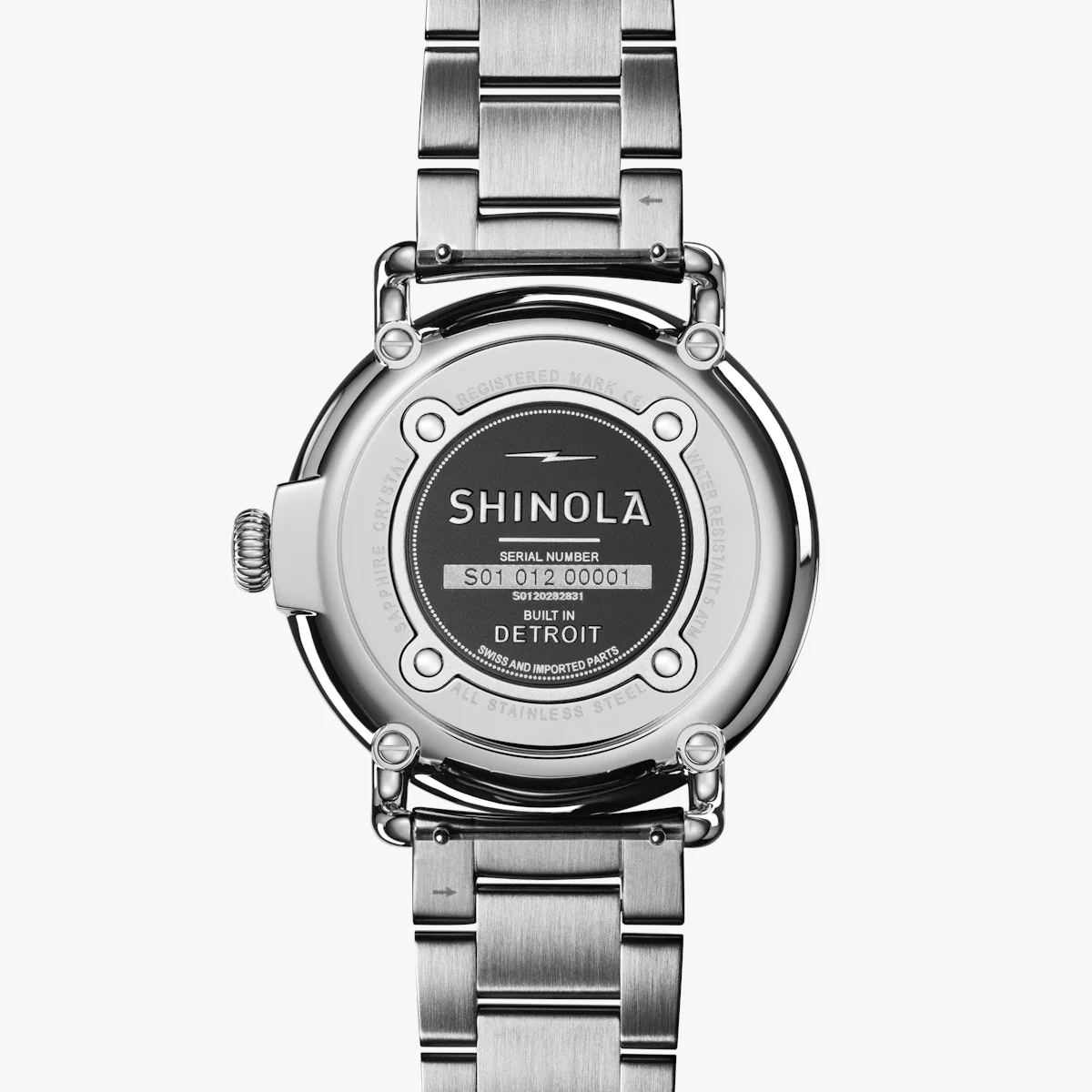 Shinola 41MM Runwell Velvet Alabaster with Blue Index Steel Watch - Image 8